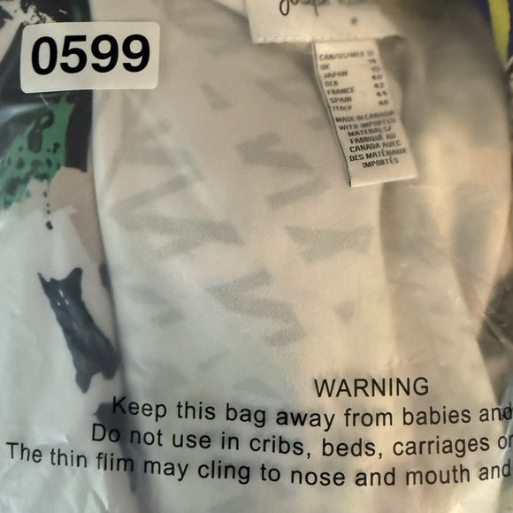 Joseph Ribkoff White Blazer Graffiti Abstract Longline Size 12 Wearable Art - Picture 9 of 9